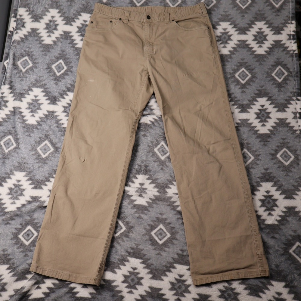 Prana Breathe Zion Khaki Tan Stretch Hiking Outdoor Pants Mens 36x34